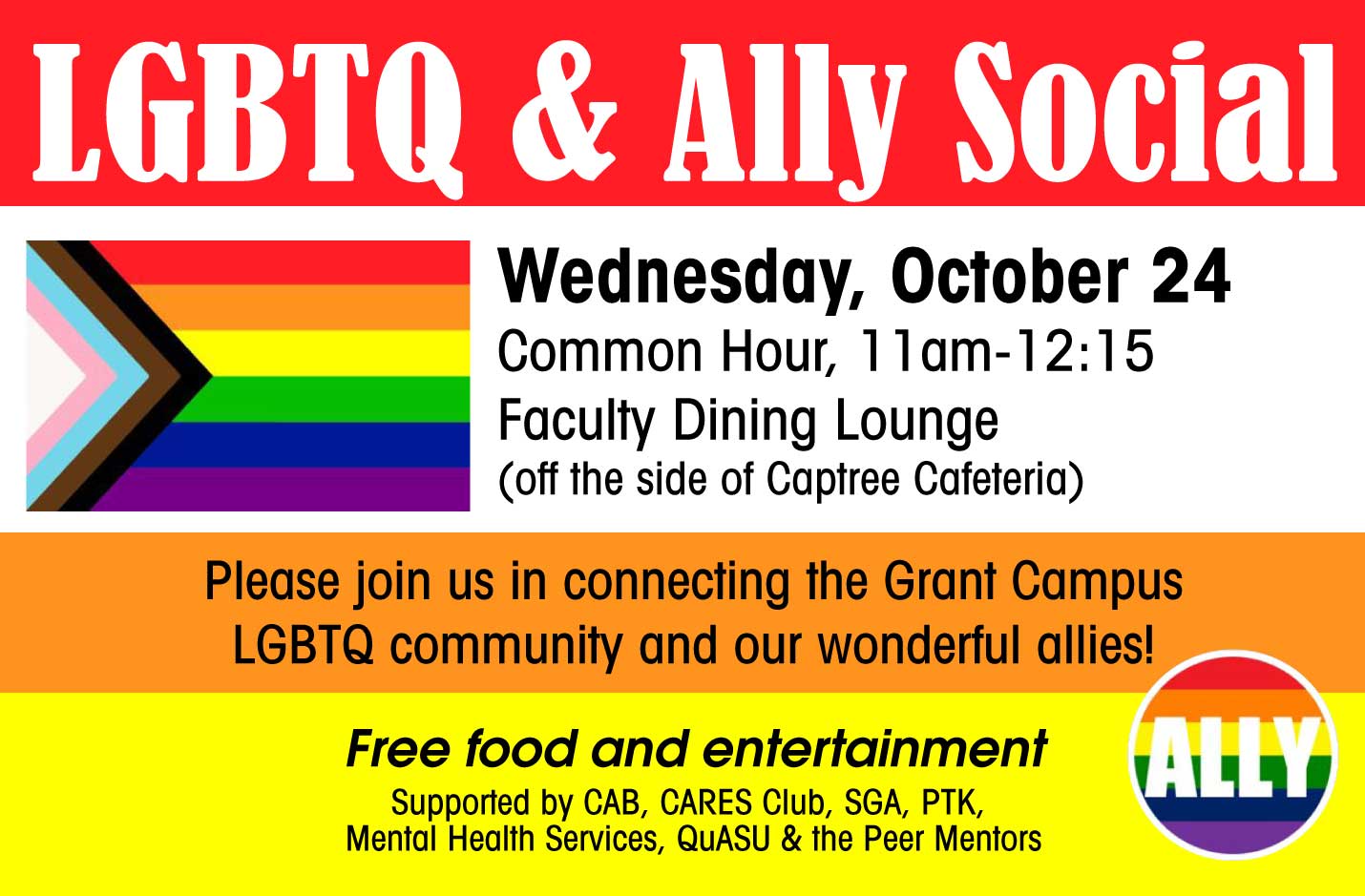 LGBT and Ally Social - October 24, 2018 Event Flyer