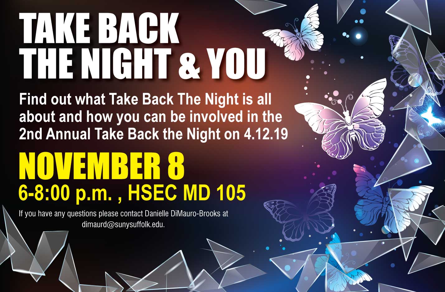 Take Back the Night - November 8, 2018 Flyer