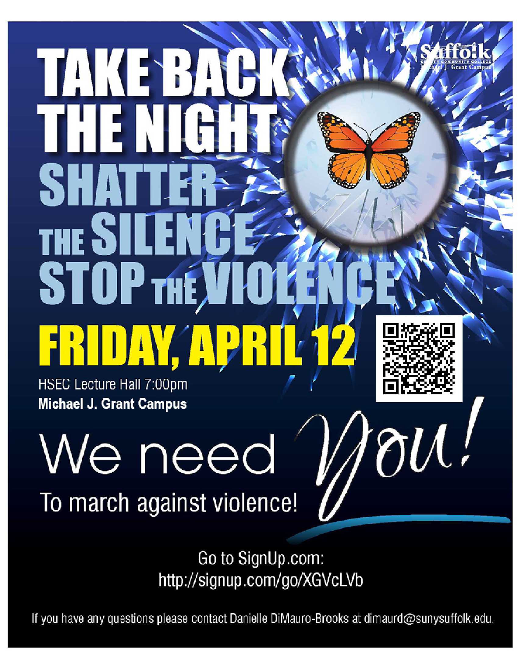 Take Back the Night - Friday, April 12 March Against Violence